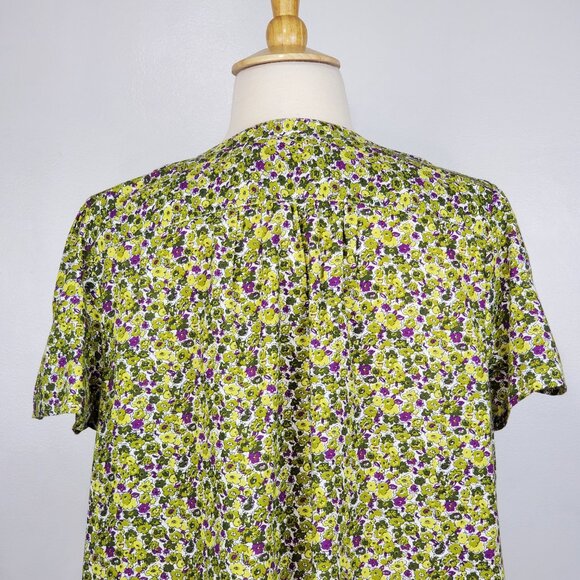 Woman Within Floral Short Sleeve Lightweight Top with Pintucking Size (18/20) L - Picture 8 of 12